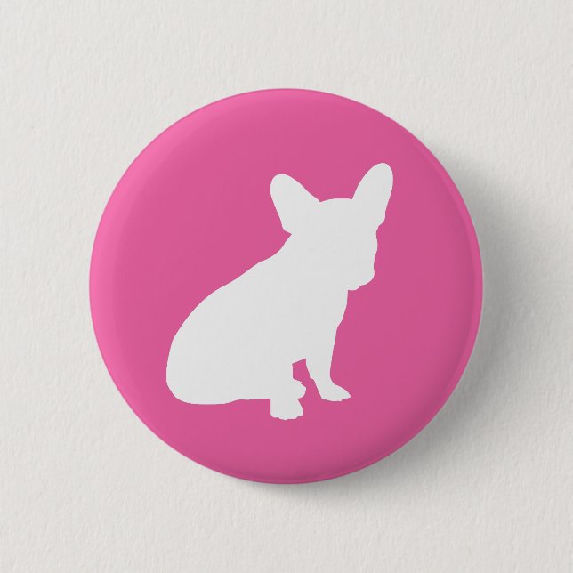 French Bulldog Baby Shower Frenchie Pink 6 Cm Round Badge (Front)