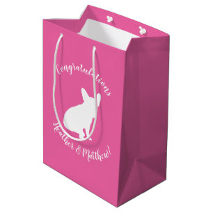 French Bulldog Baby Shower Frenchie Pink Medium Gift Bag