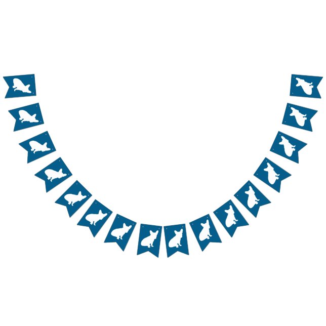 French Bulldog Baby Shower Frenchy Frenchie Blue Bunting (All)