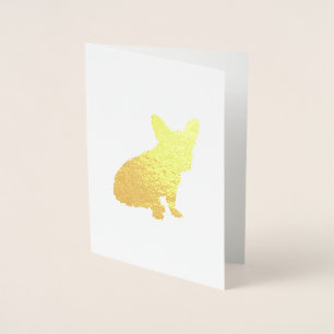 French Bulldog Baby Shower Frenchy Frenchie Blue Foil Card