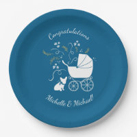 French Bulldog Baby Shower Frenchy Frenchie Blue