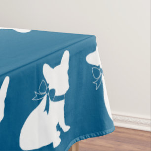 French Bulldog Baby Shower Frenchy Frenchie Blue Tablecloth