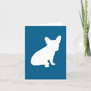 French Bulldog Baby Shower Frenchy Frenchie Blue Thank You Card
