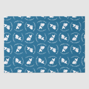 French Bulldog Baby Shower Frenchy Frenchie Blue Tissue Paper