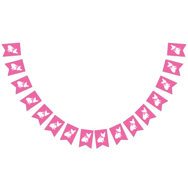French Bulldog Baby Shower Frenchy Frenchie Pink Bunting (All)