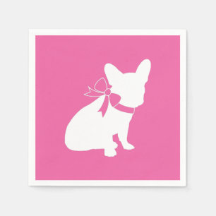 French Bulldog Baby Shower Frenchy Frenchie Pink Napkin