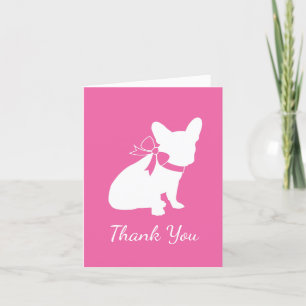 French Bulldog Baby Shower Frenchy Frenchie Pink Thank You Card