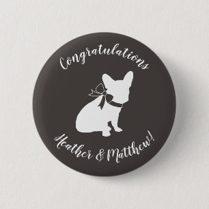 French Bulldog Baby Shower Grey 6 Cm Round Badge