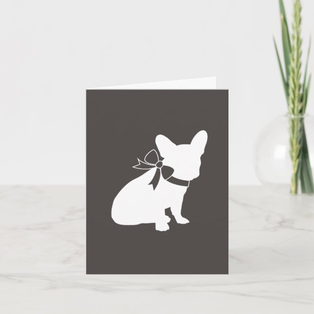 French Bulldog Baby Shower Grey Thank You Card (Front)