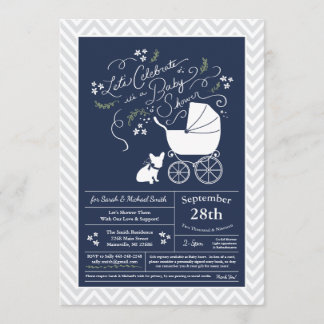 French Bulldog Baby Shower Invites