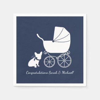 French Bulldog Baby Shower Napkins Design 1