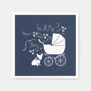 French Bulldog Baby Shower Napkins Design 2