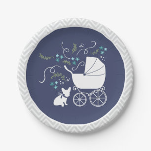 French Bulldog Baby Shower Plate Design 2