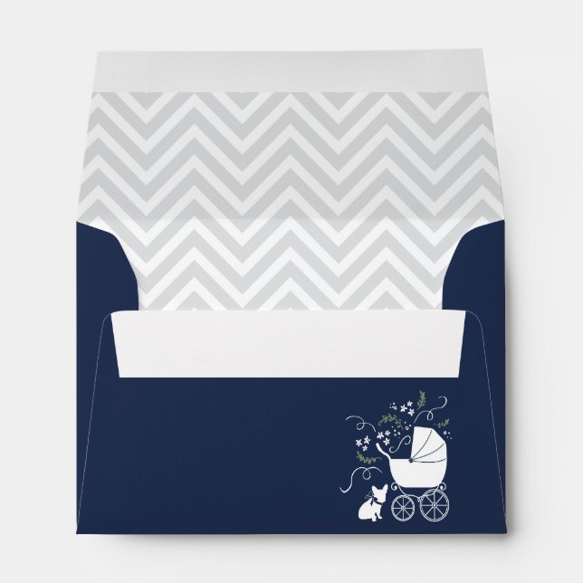 French Bulldog Baby Shower Thank You Envelopes (Back (Bottom))