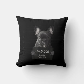 French Bulldog Bad Dog Jail Frenchie Dog Mum Frenc Cushion