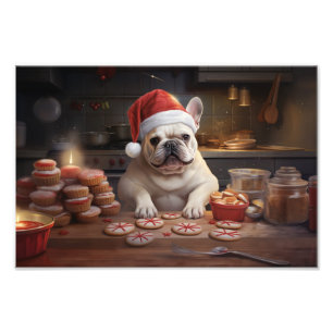 French Bulldog Baking Christmas Cookies Photo Print