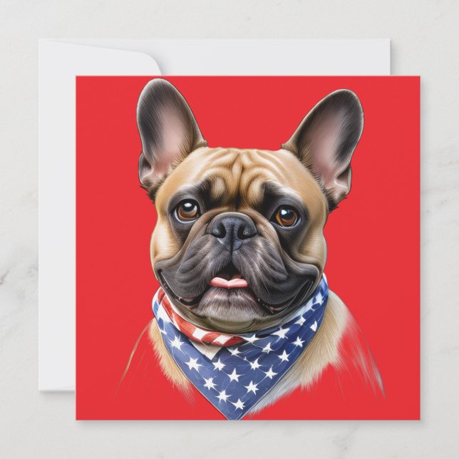 French Bulldog Bandana Labor Day Bulldog (Front)
