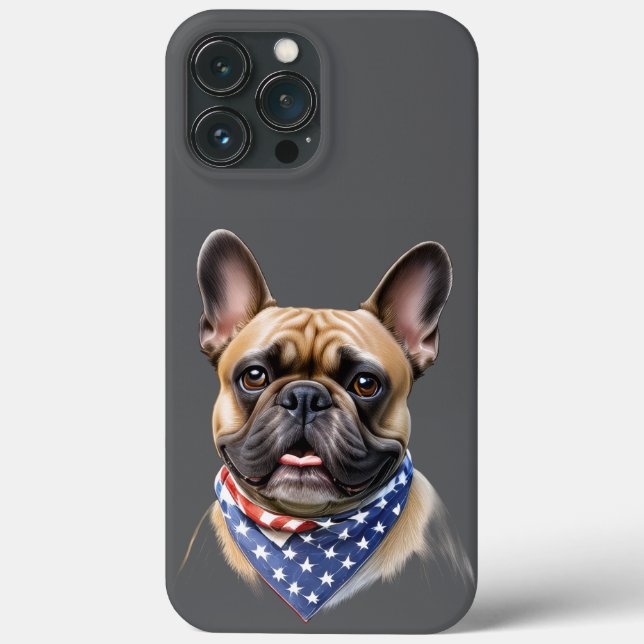 French Bulldog Bandana Labor Day Bulldog Case-Mate iPhone Case (Back)