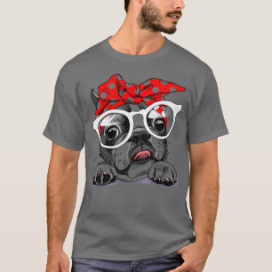 French Bulldog Bandana Wearing Glasses T-Shirt