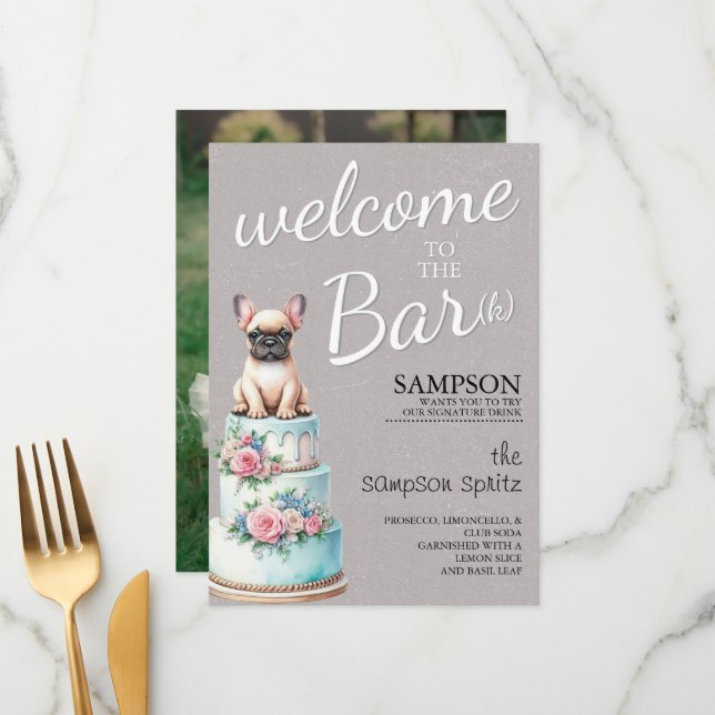 French Bulldog Bar Menu (Front/Back In Situ)