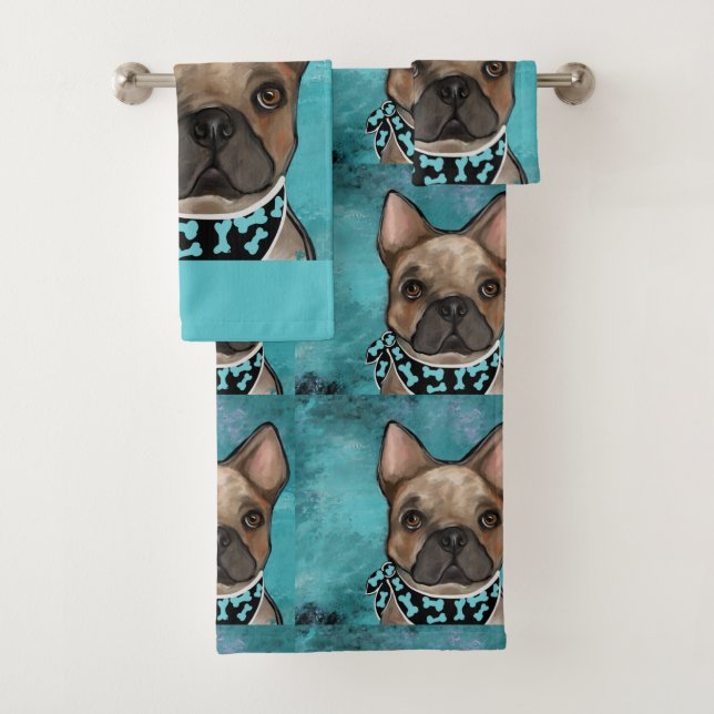 FRENCH BULLDOG         BATH TOWEL SET (Insitu)