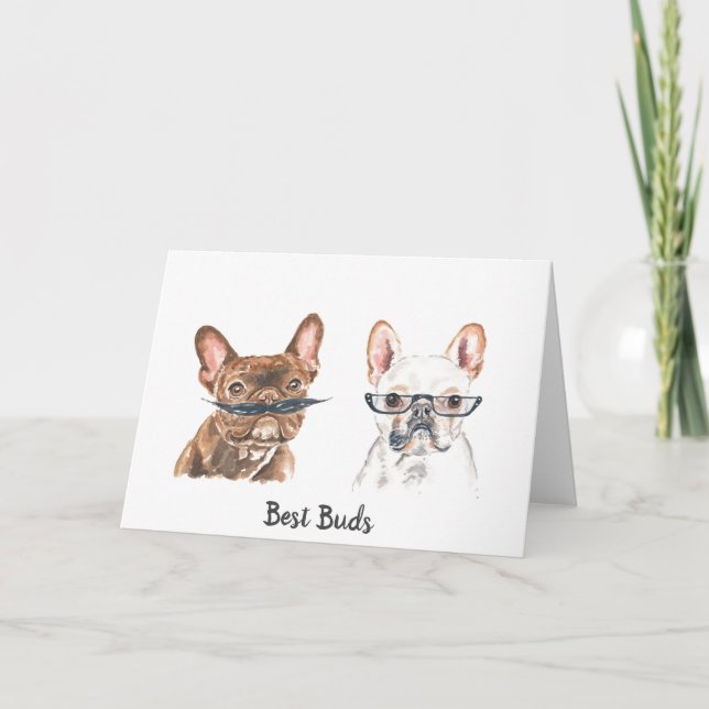 French Bulldog Best Friend Blank Card (Front)