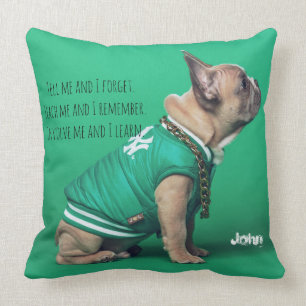 French Bulldog Best Quote Personalised Name Cushion