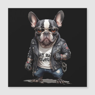 French Bulldog Biker Rebel in Leather Jacket Cool