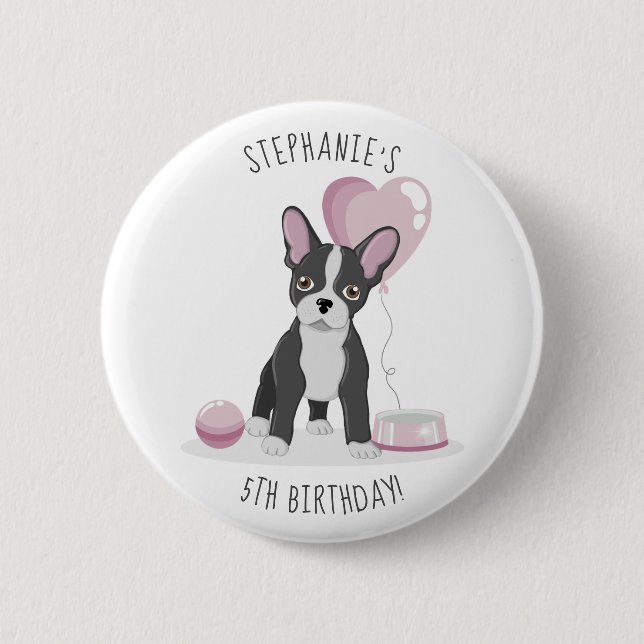 French Bulldog Birthday 6 Cm Round Badge (Front)