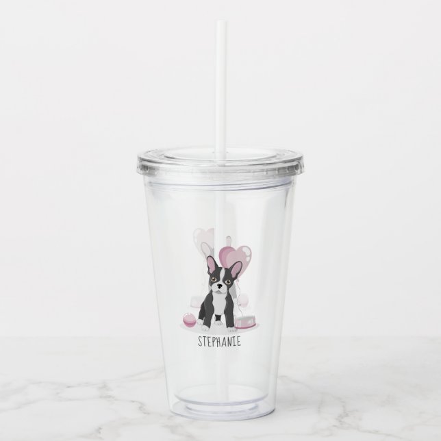 French Bulldog Birthday Acrylic Tumbler (Front)