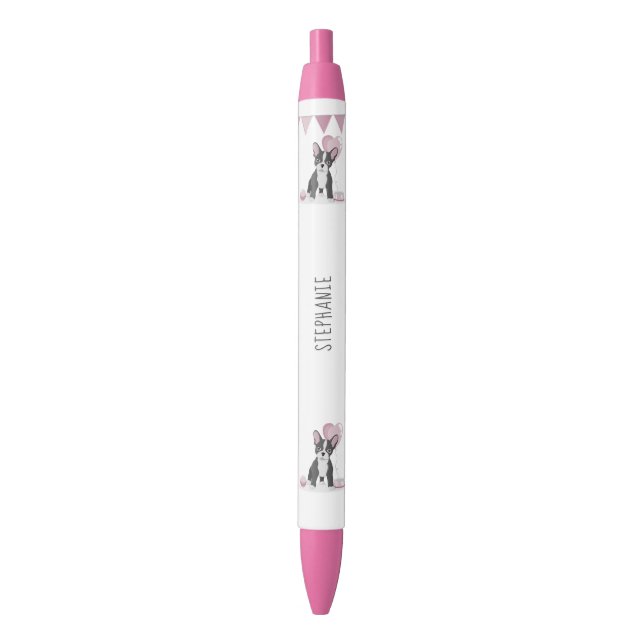 French Bulldog Birthday Black Ink Pen (Front Vertical)