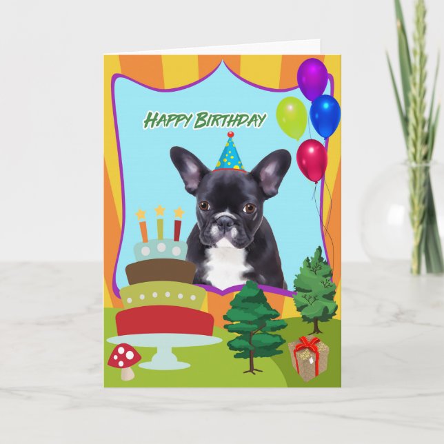 French Bulldog Birthday Card (Front)