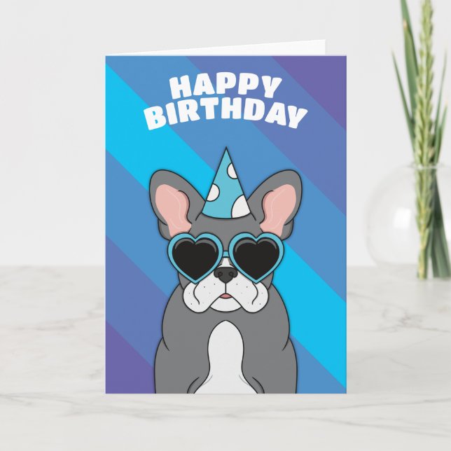 French Bulldog Birthday Card (Front)