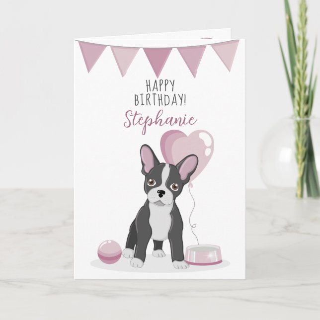 French Bulldog Birthday Card (Front)