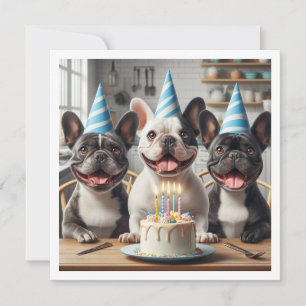 French bulldog birthday card, French bulldog Invitation