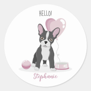 French Bulldog Birthday Classic Round Sticker