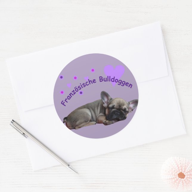 French Bulldog Birthday French Bulldog Classic Round Sticker (Envelope)