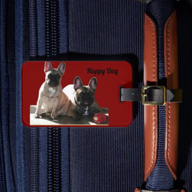 French Bulldog Birthday French Bulldog Luggage Tag (Front Insitu 4)