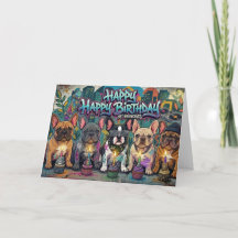 French Bulldog Birthday Graffiti spray paint cans 