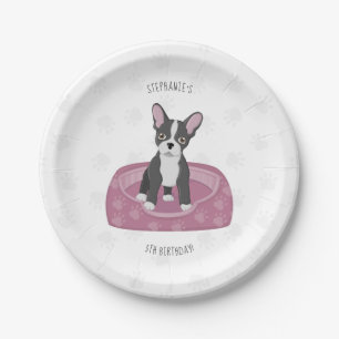 French Bulldog Birthday Paper Plate