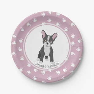 French Bulldog Birthday Paper Plate