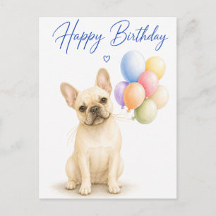 French Bulldog Birthday Postcard