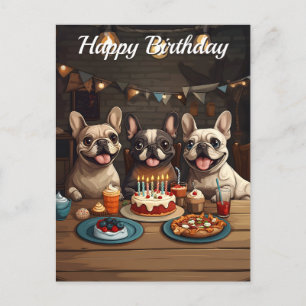 French Bulldog Birthday Postcard