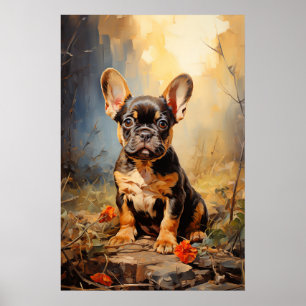 French Bulldog black and tan puppy Poster