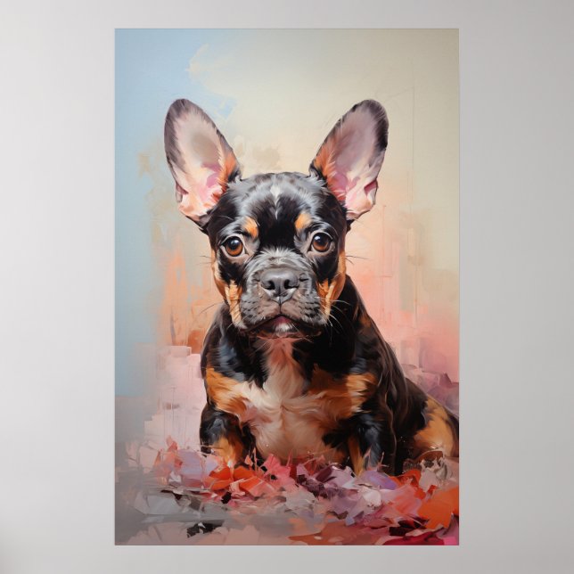 French Bulldog black and tan puppy Poster (Front)