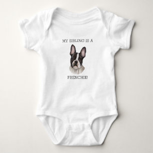 French Bulldog Black and White Funny Quote  Baby Bodysuit