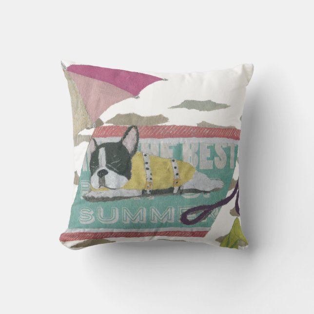 French Bulldog, Black And White Pied Frenchie Cushion (Front)