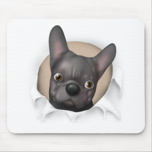 French Bulldog (Black) Busting Out Mouse Mat