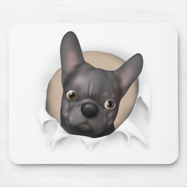 French Bulldog (Black) Busting Out Mouse Mat (Front)
