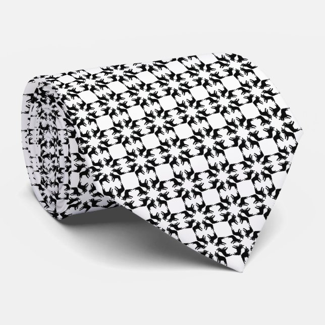 French Bulldog black white Tie (Rolled)